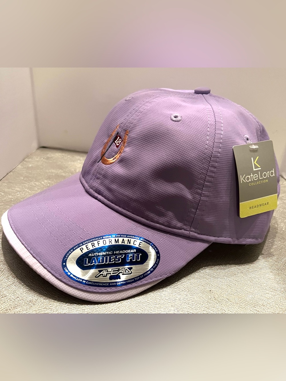 NEW KATE LORD Golf 50 SPF Cap. Lavender. Adjustable. AHEAD Performance Cap.